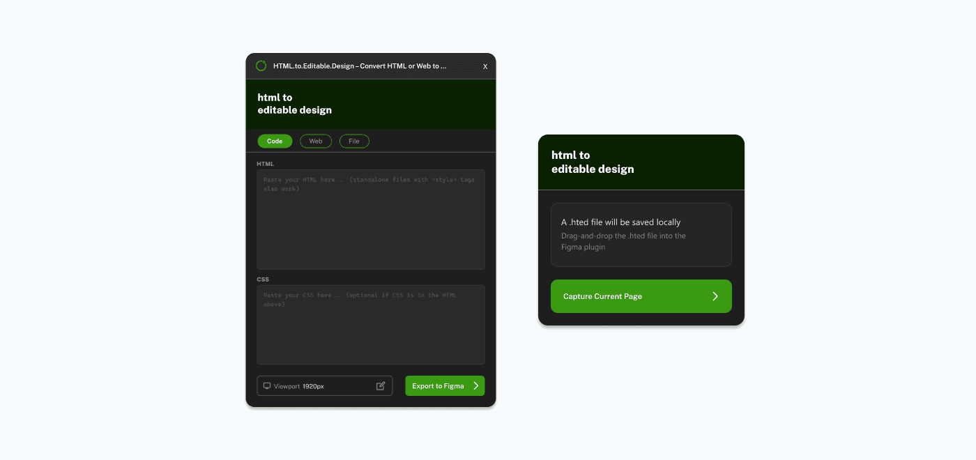Plugin UI alongside the browser extension